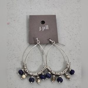 J. Jill Silver and Blue Beaded Earrings